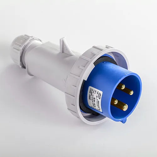 Clavija aérea 16A 3P+T 230VCA 9h Azul IP66-IP67