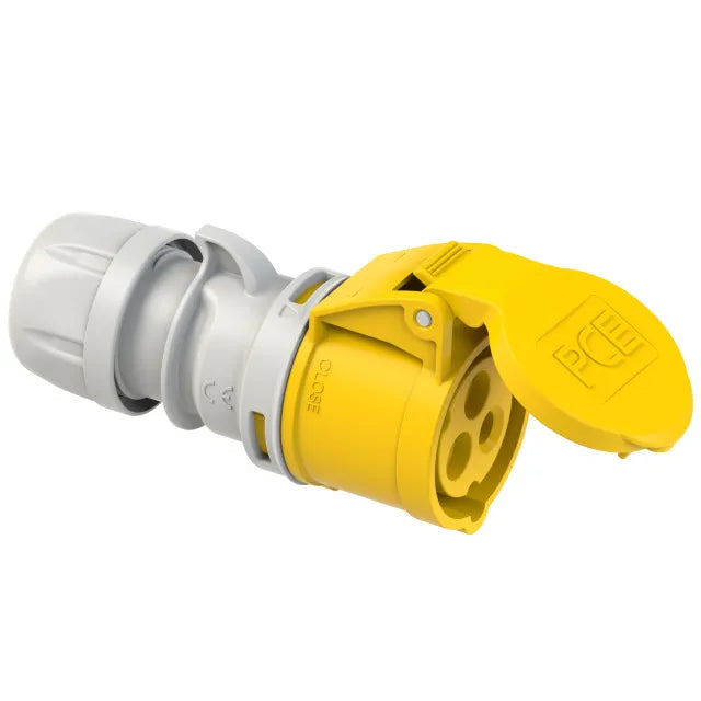 1204 Base aerea 2P+T 4H 32A 110V IP44 Amarillo