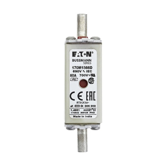 FUSIBLE RAPIDO CUADRADO 000 aR TIPO T 80A 690V (IEC) 200kA
