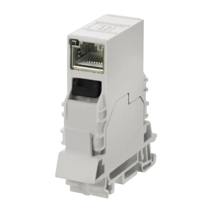 IE-TO-RJ45-C Acoplamiento RJ45/RJ45 Cat.6A para Riel DIN Salida Recta