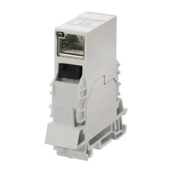 IE-TO-RJ45-C Acoplamiento RJ45/RJ45 Cat.6A para Riel DIN Salida Recta