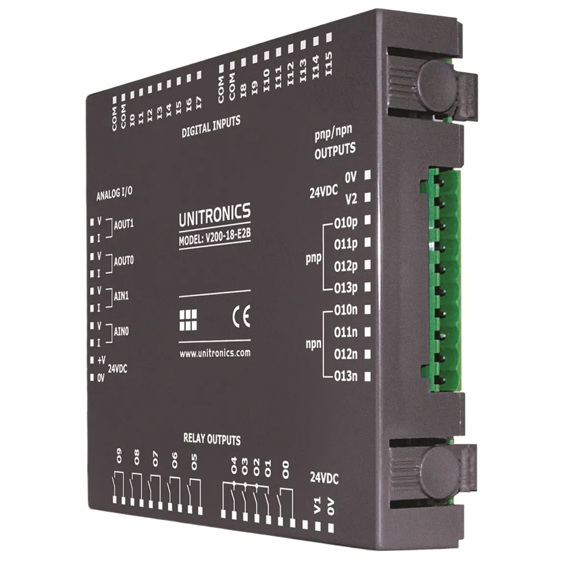 Vision™ Módulo snap-in I/O de expansión 16DI (2xHSC), 2AI 10DO (Relé), 4DO, 2AO