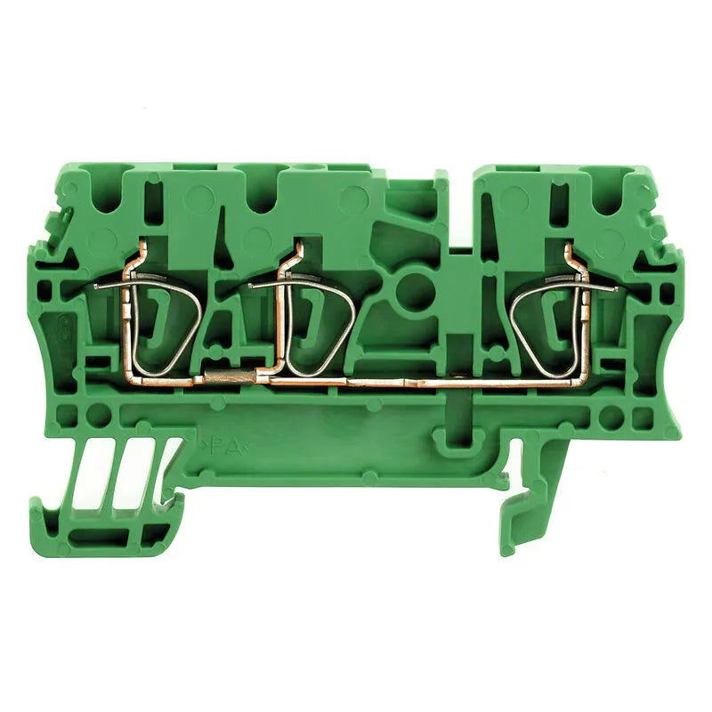 ZDU 2.5/3AN GN Clema de paso 3 conexiones 2.5mm² 26-12AWG 24A 800VCA Verde