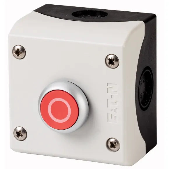 M22-D-R-X0/KC11/I RMQ-Titan Botón Plano 22mm Momentáneo -0- Rojo 1NA1NC C/gris