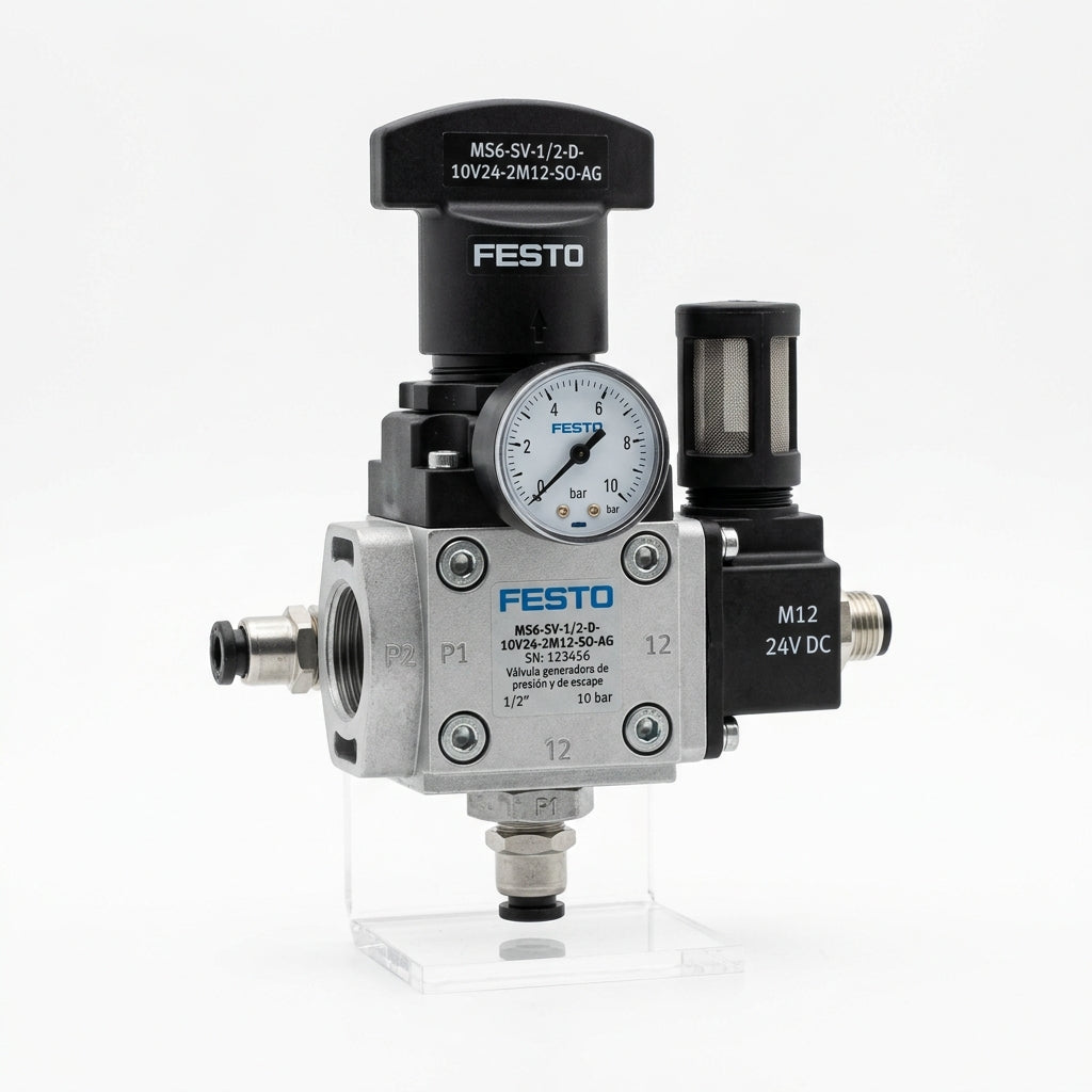 FESTO MS6-SV-1/2-D-10V24-2M12-SO-AG
