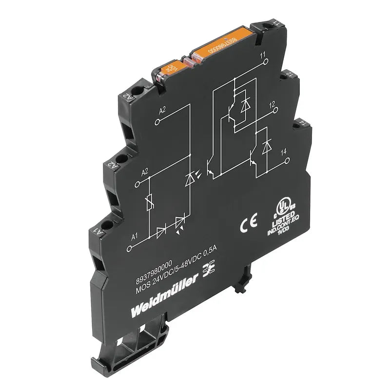 MOS 24VDC/5-48VDC 0,5A Relé SSR Transistor 6.1mm 0.5A Input 24VCD Output 8-48VDC