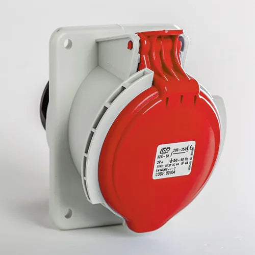 Base empotrar inclinada 32A 2P+T 400VCA 9h Rojo IP44