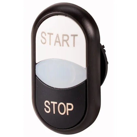 M22S-DDL-WS-GB1/GB0 Botón doble Momentáneo iluminado Blanco/Negro START-STOP