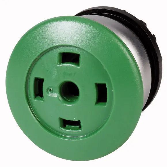 M22-DP-G-X Botón sin placa Hongo Bisel plata 22mm Momentáneo Cabezal/Verde
