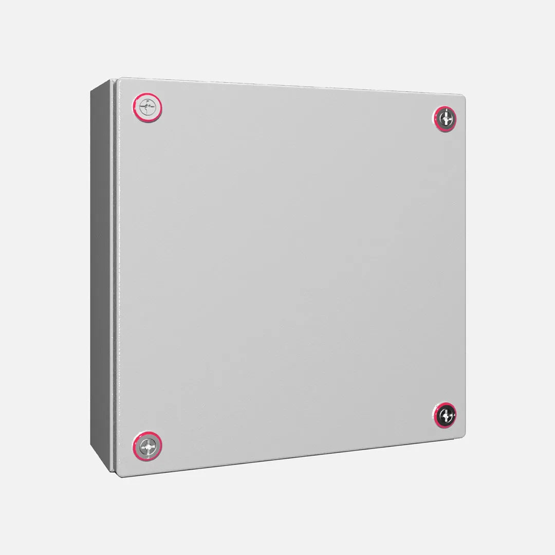 KX Caja de bornes de chapa de acero 400Hx400Wx120Dmm IP66 RAL7035 Sin placa.Mont