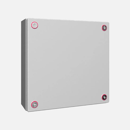 KX Caja de bornes de chapa de acero 400Hx400Wx120Dmm IP66 RAL7035 Sin placa.Mont