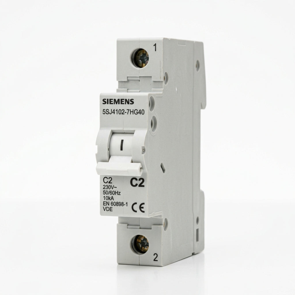 SIEMENS 5SJ4102‑7HG40 MINI INTERRUPTOR AUTOMATICO CON DETALLE