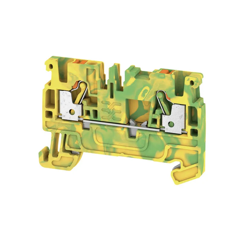 A2C 2.5 PE Clema para tierra 2 conexiones 2.5mm² 28-12AWG 800VCA Verde/Amarillo
