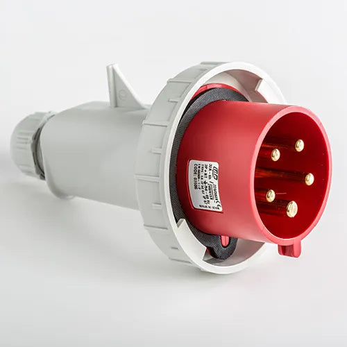 Clavija aérea 32A 3P+N+T 220/400VCA 6h Rojo IP66-IP67