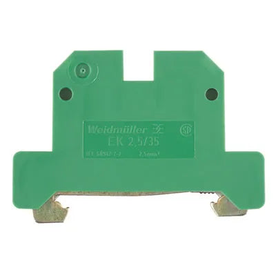 EK 2.5/35 Clema para tierra 2.5mm² 26-12AWG 800VCA Verde-Amarillo