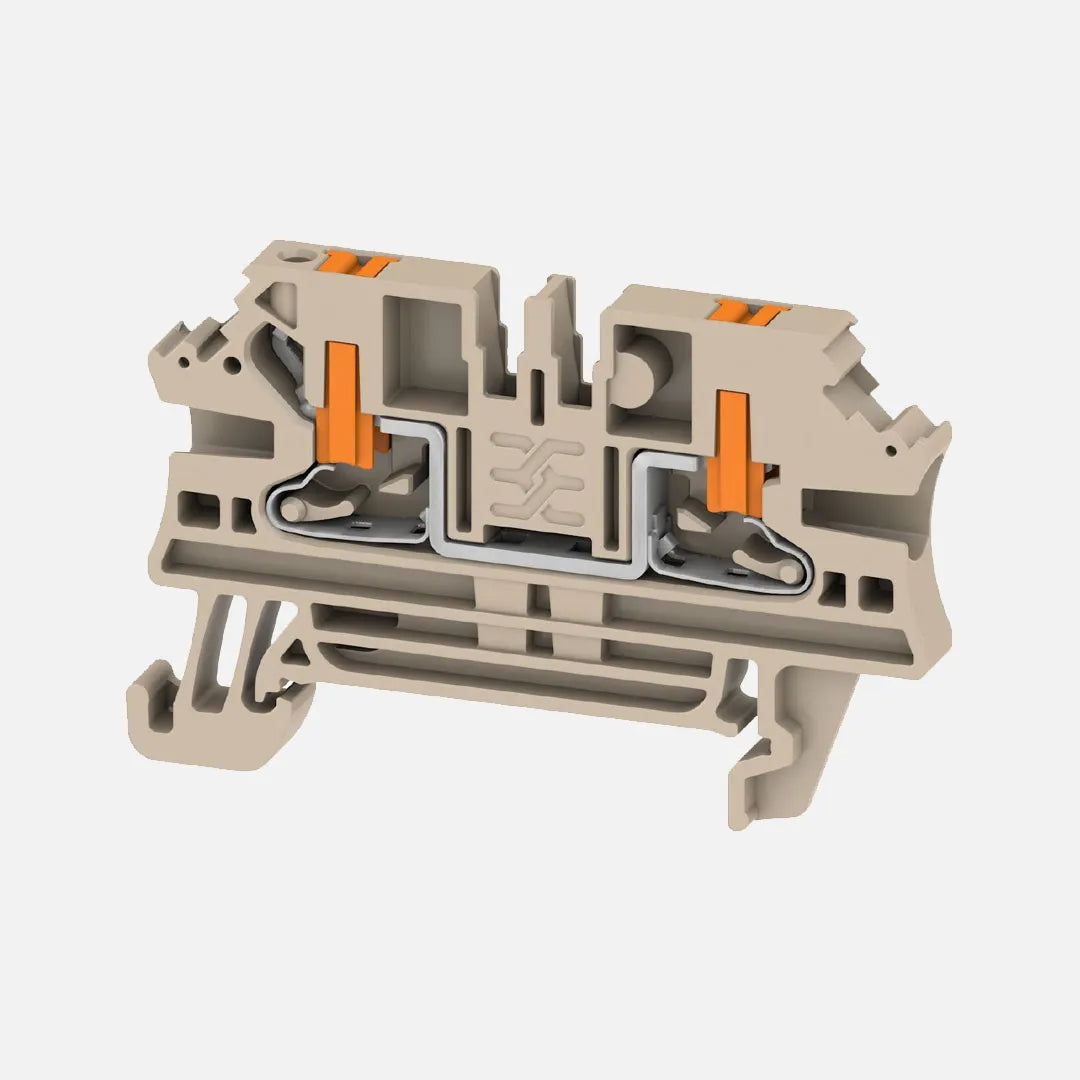 AL2C 2.5 FE Clema de paso 2 conexiones 2.5mm. 800V 24A Push In Beige