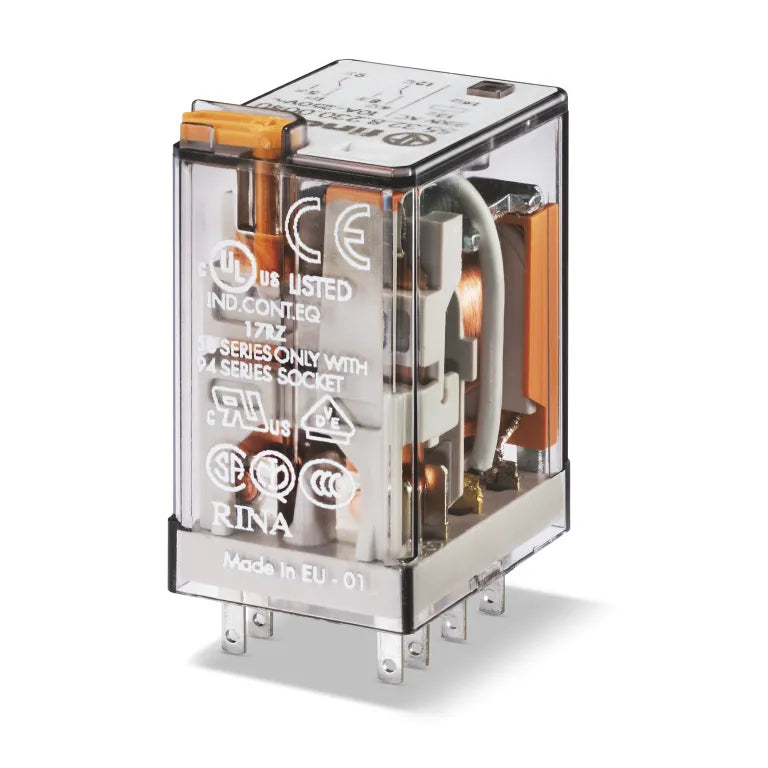 Relevador industrial 8 pines 12VCD 2CO 2NA2NC AgNi 10A 250V