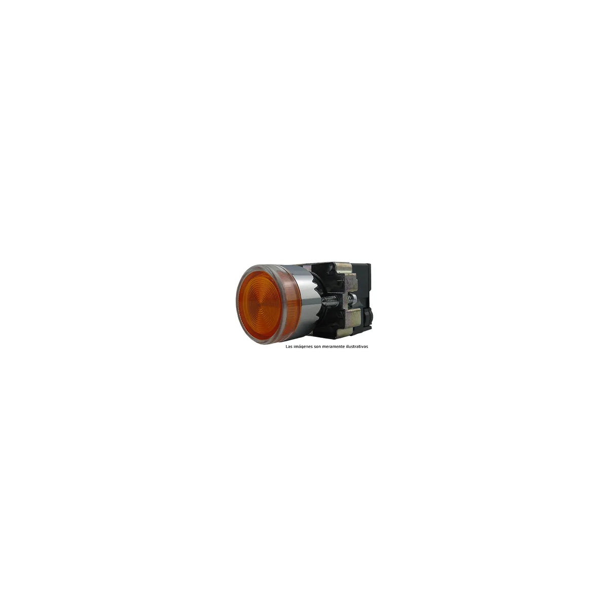 Pulsador iluminado rasante metalico ambar 22.5mm sin led  400VCA/CD IP65
