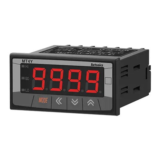 MT4Y-DV-44 Voltímetro DC de panel 72WX36Hmm 100-240VCA Relevador (LO)