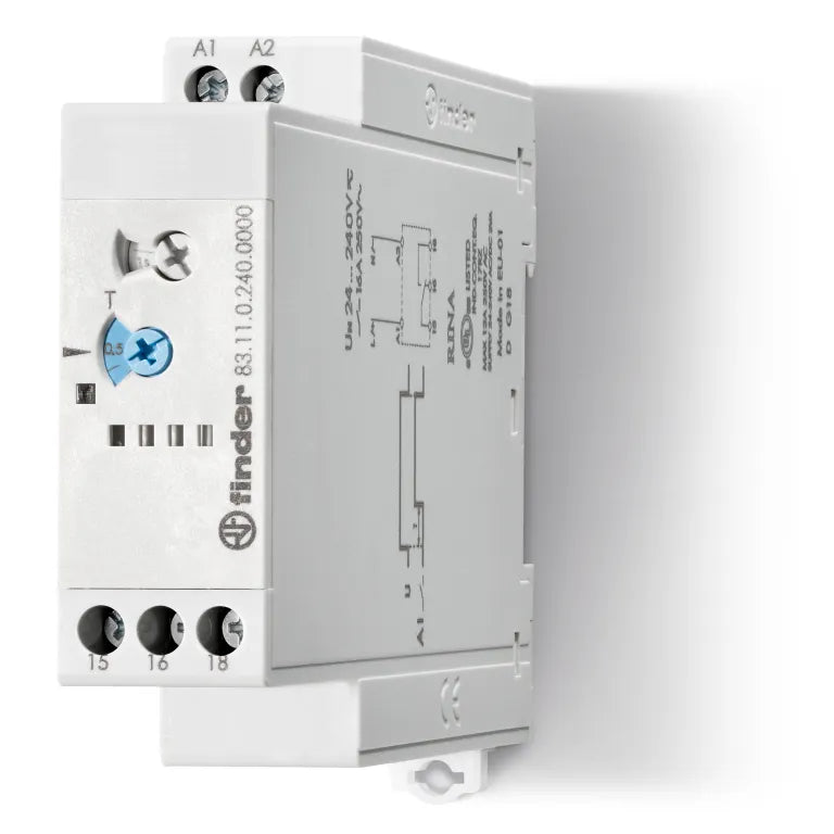 Temportizador On-Delay 24-240VAC/DC 1NA1NC 16A 250V