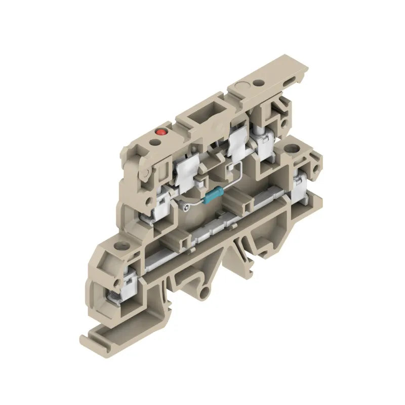 KDKS 1EN/LLC 100-250VAC/DC Clema 2-Pisos portafusible 5X20 c/LED 26-12AWG Beige