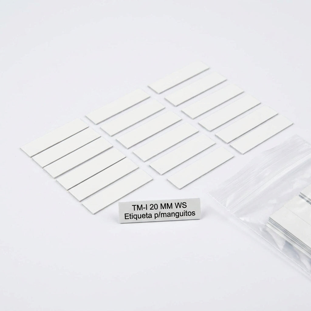 TM-I 20 MM WS Etiqueta p/manguitos blanca 20Hx4Wmm+servicio de impresión(20PZS)