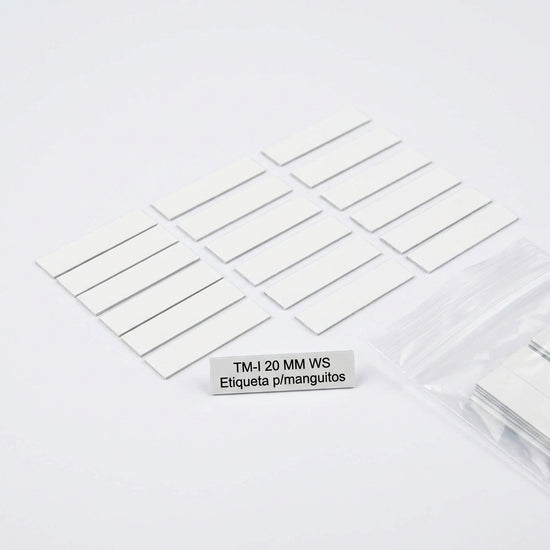 TM-I 20 MM WS Etiqueta p/manguitos blanca 20Hx4Wmm+servicio de impresión(20PZS)