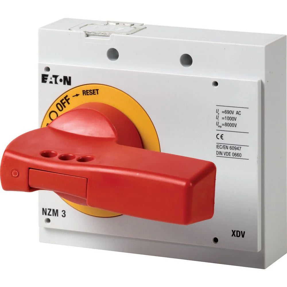 NZM3-XDVR Mando giratorio rojo-amarillo bloqueable tamaño 3 IP20 NEMA 4X 12