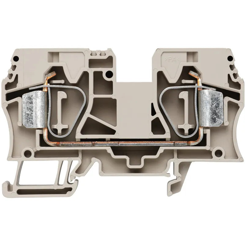 ZDU 16 Clema de paso 2 conexiones 16mm² 14-4AWG 76A 1000VCA Beige