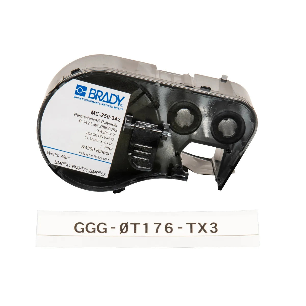 Etiqueta termocontractil 1/4″ 16-8AWG 0.439Dia in x 7L ft Negro en Blanco