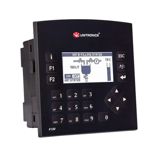 PLC+HMI 2.4” LCD STN 128x64px 10DI (3xHSC), 2D/AI 12DO (7xPWM)