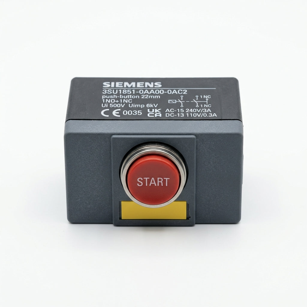 Siemens 3SU1851-0AA00-0AC2 botón de paro de emergencia