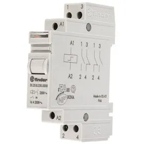 Telerruptor modular tipo interruptor bipolar 120VCA 2NA 16A 250V Riel DIN