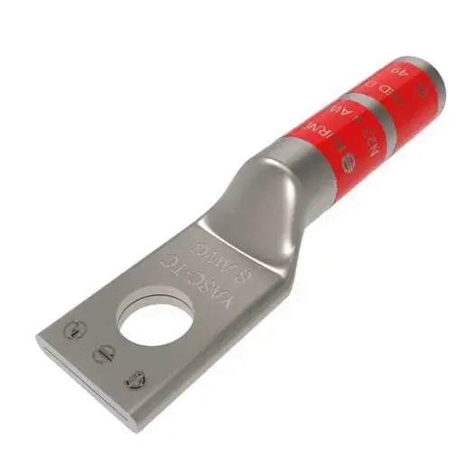 Zapata/Terminal ojillo barrenos 3/8″ cañón largo 8-6 AWG