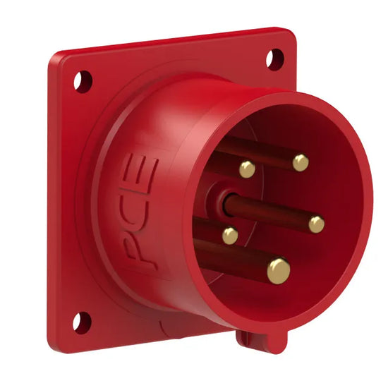 3113 Clavija empotrar/rect. 3P+N+T 6H 16A 400V IP44 Rojo