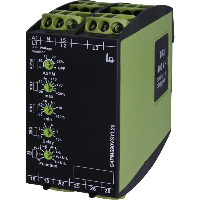 G4PM690VSYL20 Monitor de voltaje trifásico L1+L2+L3+N 690/400VCA 2CO