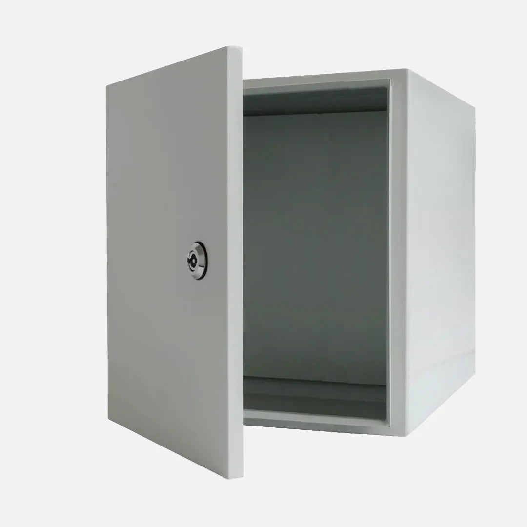 Gabinete mural c/plat. 300Hx300Wx250Dmm Acero carb/galv RAL7035 IP66