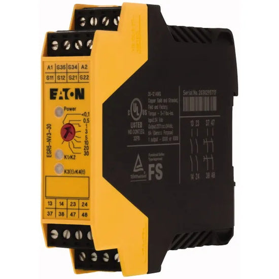 ESR5-NV3-30 RELEVADOR DE SEGURIDAD PARO DE EMERGENCIA PUERTA/CORTINA 24VDC 4VIAS