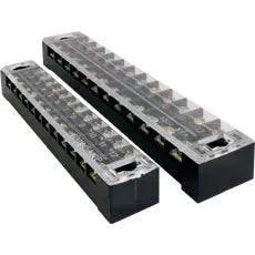 Regleta a prueba de fuego atornillada 12 polos 2.5mm² 14AWG 25A 600VCA Negro