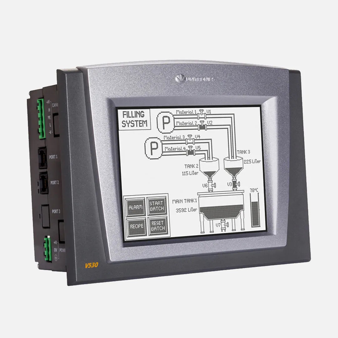PLC+HMI 5.7” LCD FSTN 320x240px + teclado virtual No incluye I/O 12/24VCD
