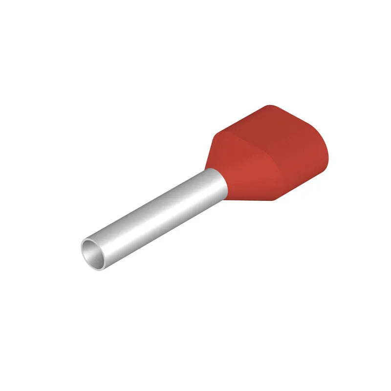 H1,5/20 ZH R Terminal doble ferrul aislado 20L 1.5mm² 16AWG W-Rojo 500PZ
