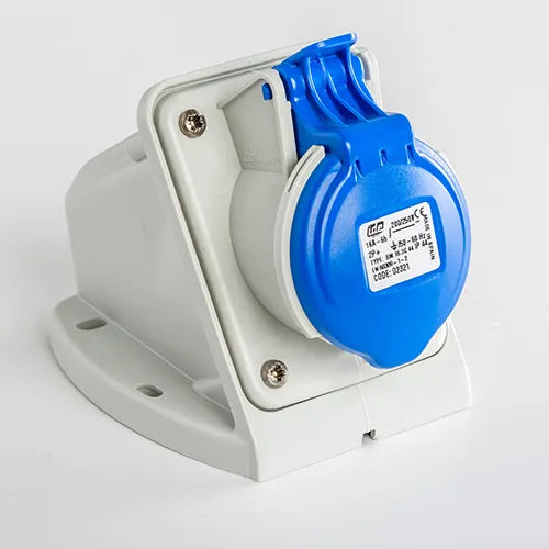 Base mural 16A 3P+T 230VCA 9h Azul IP44