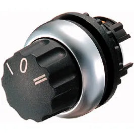 M22-W3 RMQ-Titan Selector tipo Perilla 3 posiciones B/plata 22mm Momentáneo