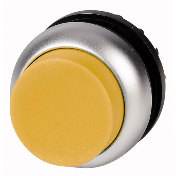 M22-DRH-Y RMQ-Titan Botón pulsador Saliente Bisel plata 22mm Mantenido Amarillo