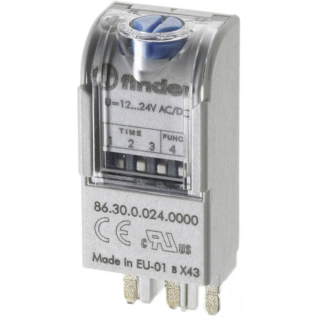 Módulo temporizado bifunción 12-24VAC/DC 0.05s-100hr montaje en zocalo