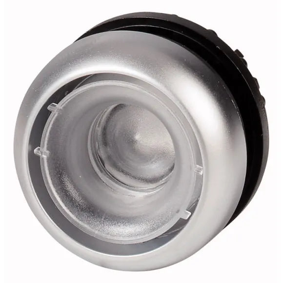 M22-DL-X Botón pulsador sin placa iluminado Plano B/plata 22mm Momentáneo