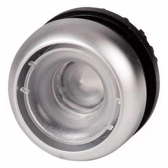 M22-DL-X Botón pulsador sin placa iluminado Plano B/plata 22mm Momentáneo