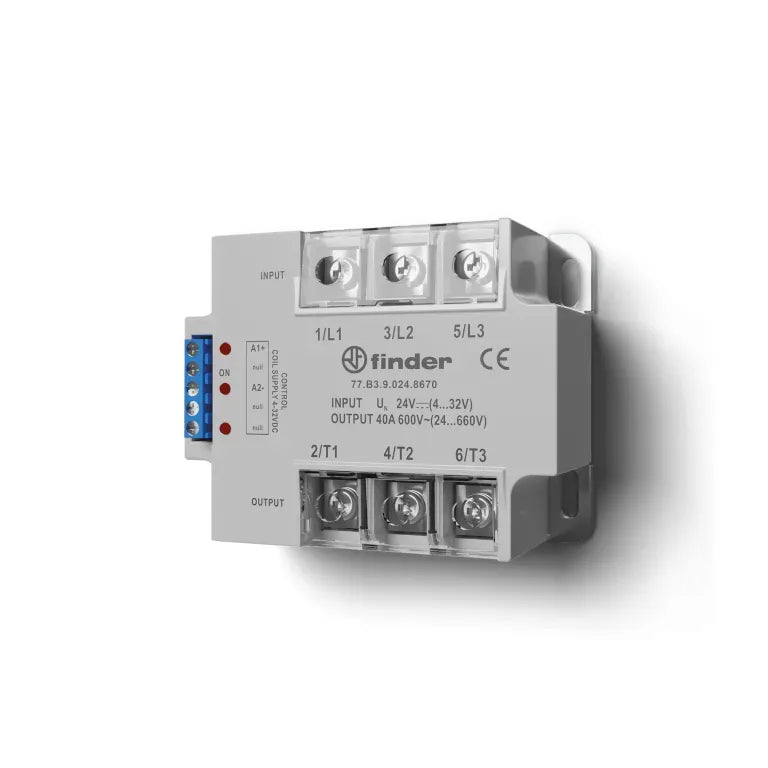 SSR trifasico 25A Input 480VCA Output 24VDC conmutación aleatoria IP20