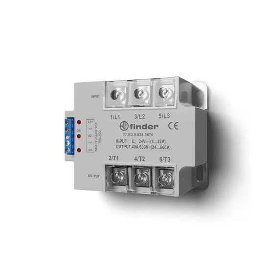 SSR trifasico 25A Input 480VCA Output 24VDC conmutación aleatoria IP20