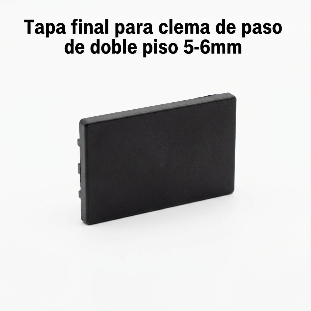 Tapa final para clema de paso de doble piso 5-6mm color negro
